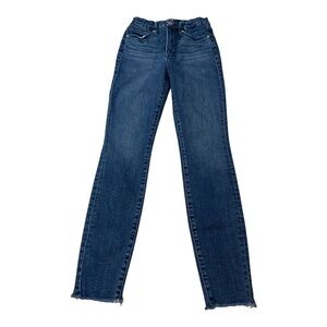 Good American Good Legs Blue Raw Hem Skinny Jeans Women’s Size 4/27